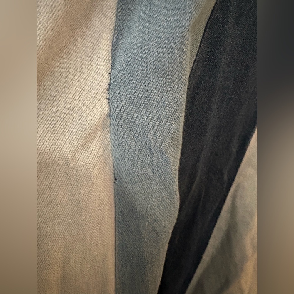 Anthropologie x Farm Rio Blue and White denim color blocked Midi Dress S - Picture 6 of 13